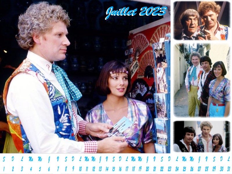 Doctor Who Calendrier Juillet 2023 : Vacances en Espagne avec The Two Doctors, Jamie et Peri