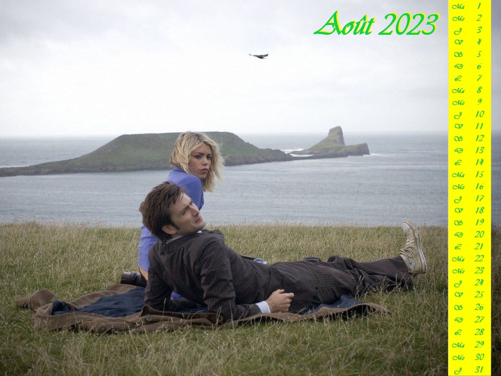 Doctor Who Calendrier Août 2023 : Repos pour le 10ème Docteur et Rose Tylee