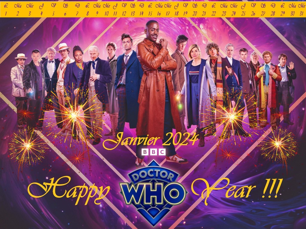 Doctor Who Hypnoweb : Calendrier de janvier 2024 Happy Who Year All Doctorw=s