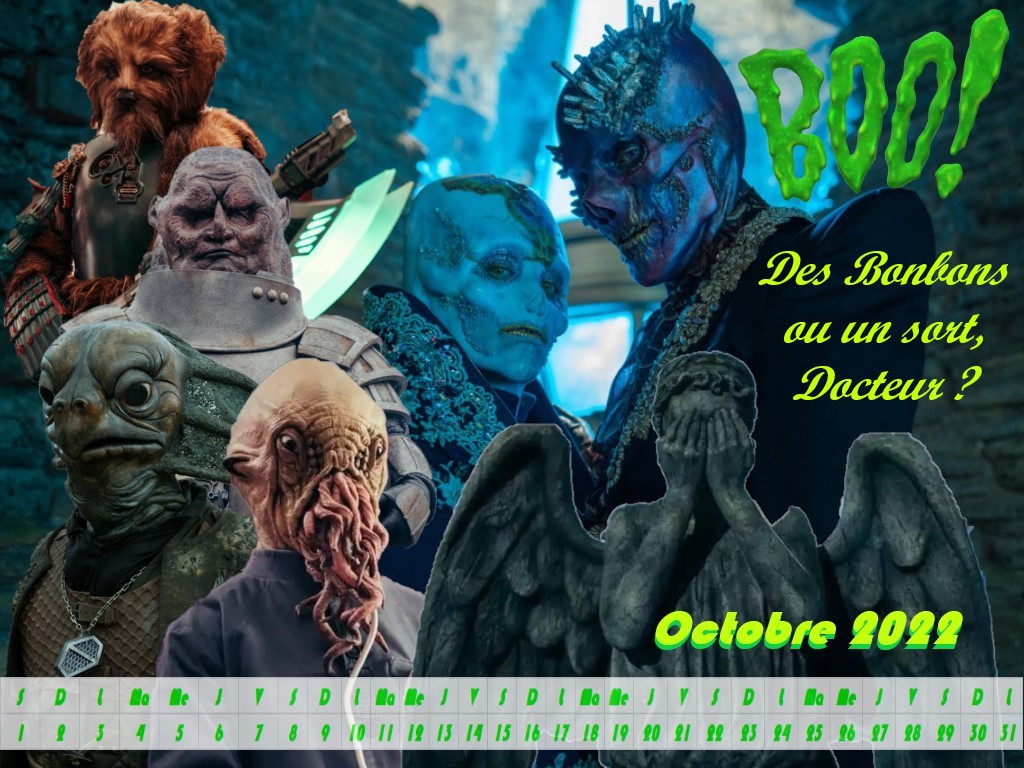 Doctor Who : Calendrier Octobre 2022 (Les monstres de la saison 13)